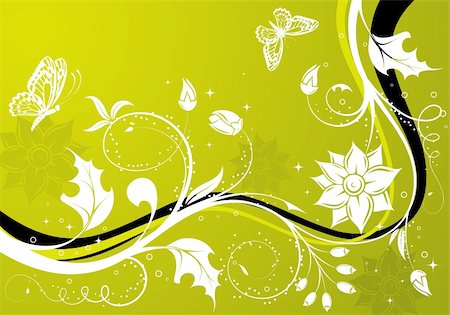 simsearch:400-04136291,k - Flower background with butterfly, element for design, vector illustration Foto de stock - Super Valor sin royalties y Suscripción, Código: 400-04136261
