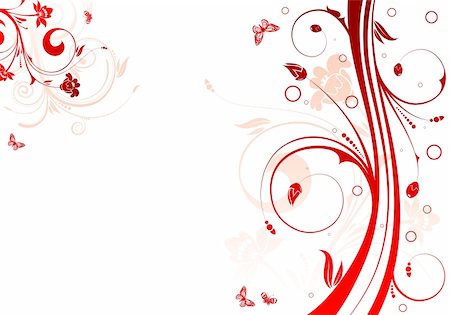 simsearch:400-04136291,k - Flower background with butterfly and wave pattern, element for design, vector illustration Foto de stock - Super Valor sin royalties y Suscripción, Código: 400-04136291