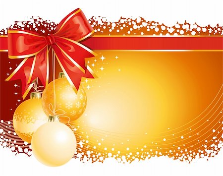 simsearch:400-04146770,k - Gold Christmas background / with balls and bow Fotografie stock - Microstock e Abbonamento, Codice: 400-04136302