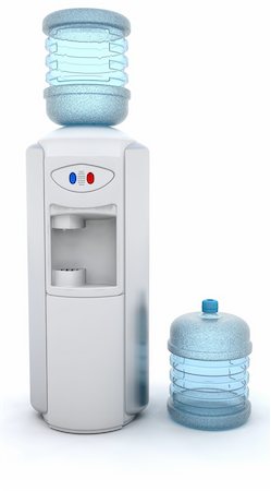 simsearch:400-08193402,k - 3D render of an office water cooler Foto de stock - Super Valor sin royalties y Suscripción, Código: 400-04136530
