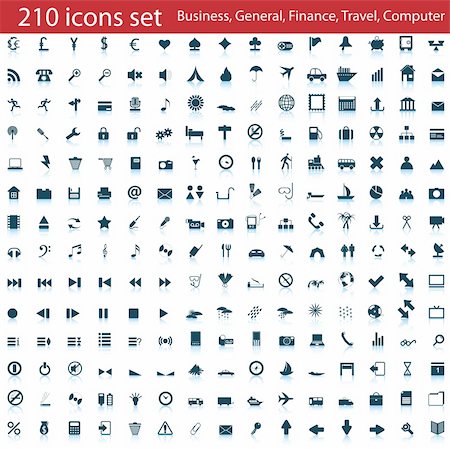 Biggest collection of different icons for using in web design Stock Photo - Budget Royalty-Free & Subscription, Code: 400-04136632