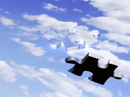 puzzle piece black background - Conceptual image - enter in dark world Stock Photo - Budget Royalty-Free & Subscription, Code: 400-04136693