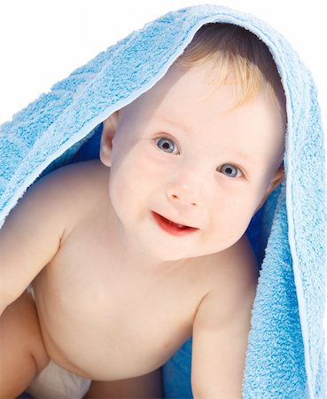 Portrait of a baby covered with a towel Stock Photo - Budget Royalty-Free & Subscription, Code: 400-04136812