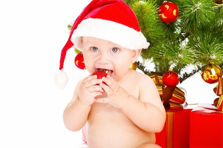 simsearch:400-05177023,k - Portrait of a santa baby Stock Photo - Budget Royalty-Free & Subscription, Code: 400-04136849