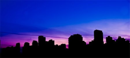 silhouette of vancouver skyline during twilight Stock Photo - Budget Royalty-Free & Subscription, Code: 400-04136865