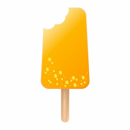 Illusration of an orange ice lolly with a bite taken out. Available in jpeg and eps8 format. Stock Photo - Budget Royalty-Free & Subscription, Code: 400-04137058