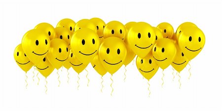 3D-Rendering glückliches Smiley Luftballons Stockbilder - Microstock & Abonnement, Bildnummer: 400-04137359