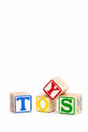 simsearch:400-07099266,k - Toy blocks isolated on white spelling the word toys Fotografie stock - Microstock e Abbonamento, Codice: 400-04137403