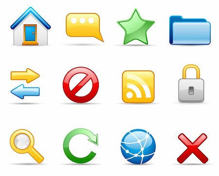 red and blue folder icon - Set of icons on an internet theme. Stock Photo - Budget Royalty-Free & Subscription, Code: 400-04137439