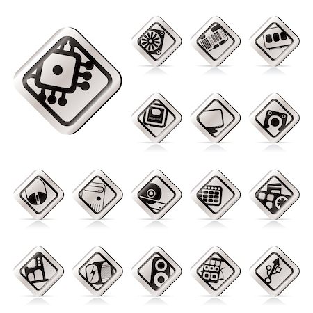 Simple Computer  performance and equipment icons - vector icon set Stock Photo - Budget Royalty-Free & Subscription, Code: 400-04137475