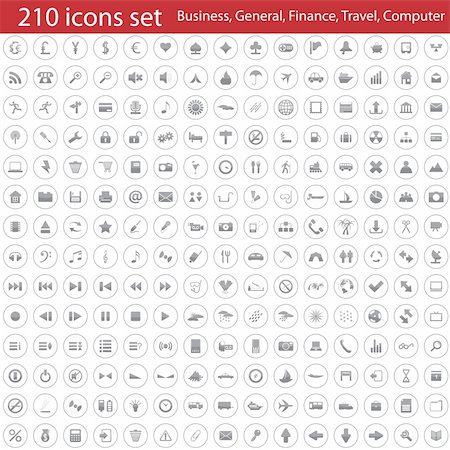 Biggest collection of different icons for using in web design Stock Photo - Budget Royalty-Free & Subscription, Code: 400-04137519