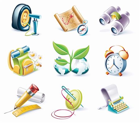 simsearch:400-04142089,k - Set of highly detailed cartoon icons Stock Photo - Budget Royalty-Free & Subscription, Code: 400-04137805