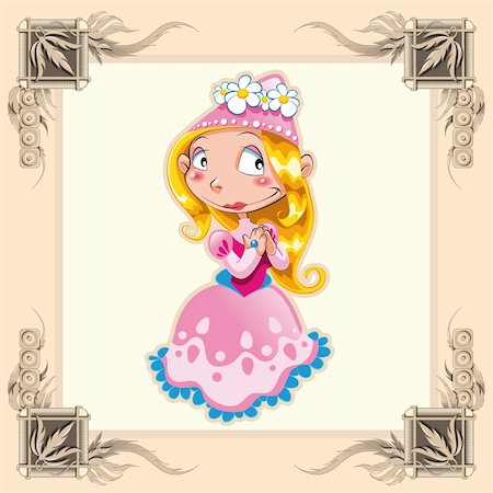 Funny Princess, cartoon and vector illustration Stock Photo - Budget Royalty-Free & Subscription, Code: 400-04137845
