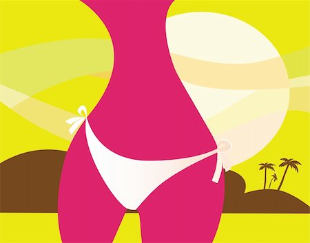 simsearch:400-04572578,k - Exotic girl on the beach. Vector Illustration. Stock Photo - Budget Royalty-Free & Subscription, Code: 400-04138073