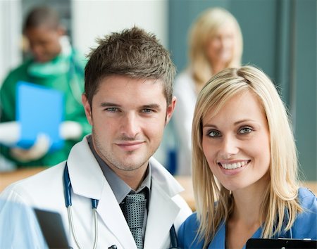 Young doctors in hospital reception Stock Photo - Budget Royalty-Free & Subscription, Code: 400-04138320