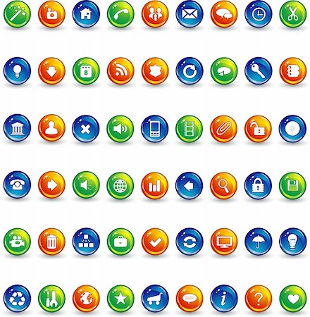 simsearch:400-05126116,k - orange blue and green button icons Fotografie stock - Microstock e Abbonamento, Codice: 400-04138527