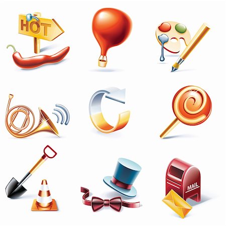 simsearch:400-04142089,k - Set of highly detailed cartoon icons Stock Photo - Budget Royalty-Free & Subscription, Code: 400-04138528