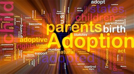 simsearch:400-04863043,k - Word cloud concept illustration of  child adoption glowing light effect Stock Photo - Budget Royalty-Free & Subscription, Code: 400-04138751