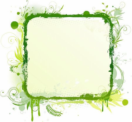 simsearch:400-04624081,k - Illustration vectorielle du cadre décoratif Floral vert Photographie de stock - Aubaine LD & Abonnement, Code: 400-04138958