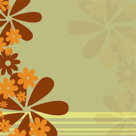 Retro erdfarbenen Blumen Hintergrund mit Streifen Stockbilder - Microstock & Abonnement, Bildnummer: 400-04139200
