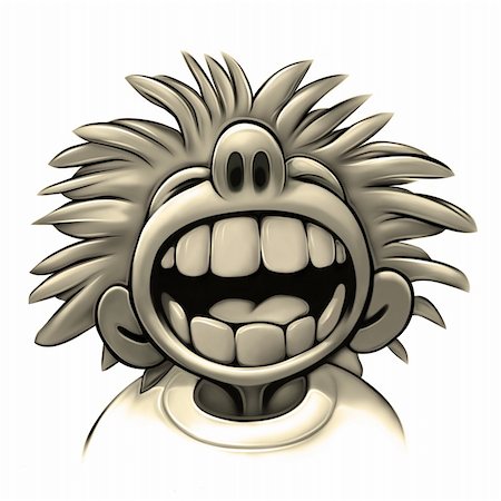 Boy with big teeth and wild hairstyle laughing Stock Photo - Budget Royalty-Free & Subscription, Code: 400-04139859