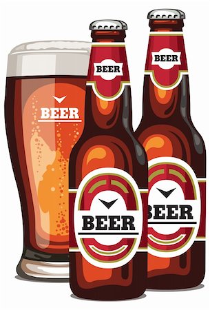 shimanism (artist) - A vector  bottle and a glass of beer Stock Photo - Budget Royalty-Free & Subscription, Code: 400-04139979