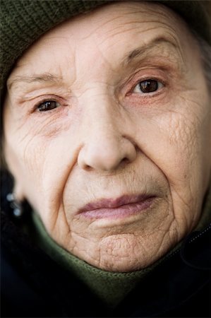 sad grandmother - special toned photo f/x, focus point on eye (selective) Stock Photo - Budget Royalty-Free & Subscription, Code: 400-04130380
