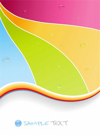 simsearch:400-04130413,k - Water drops on colorful background. Vector art. Fotografie stock - Microstock e Abbonamento, Codice: 400-04130410
