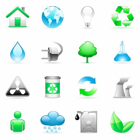 simsearch:400-05196694,k - Set of 16 environmental icons. Stock Photo - Budget Royalty-Free & Subscription, Code: 400-04130943