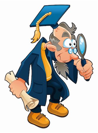 scientist, funny vector and cartoon character, for school Stock Photo - Budget Royalty-Free & Subscription, Code: 400-04131076
