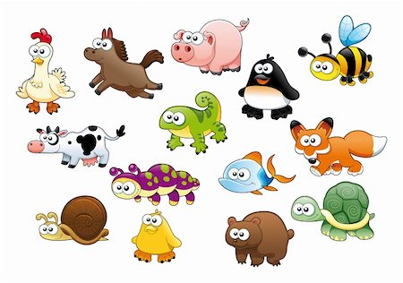 simsearch:400-04207474,k - Cartoon animals and pets. Funny vector characters Foto de stock - Super Valor sin royalties y Suscripción, Código: 400-04131095