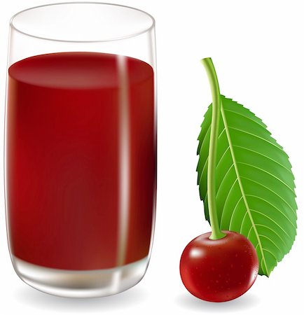 red drink for drinking shot - glass of cherry juice and cherry (mesh) Stock Photo - Budget Royalty-Free & Subscription, Code: 400-04131110