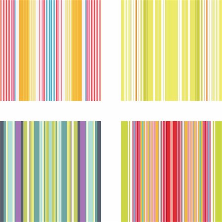 simsearch:400-05267365,k - Four retro (seamless) vector stripe patterns in bright colors Stock Photo - Budget Royalty-Free & Subscription, Code: 400-04131138