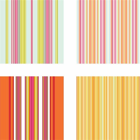 simsearch:400-08626521,k - Four retro (seamless) vector stripe patterns in bright colors Stock Photo - Budget Royalty-Free & Subscription, Code: 400-04131141