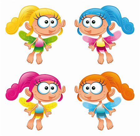 Set of funny Fairy. Cartoon vector characters Stock Photo - Budget Royalty-Free & Subscription, Code: 400-04131155