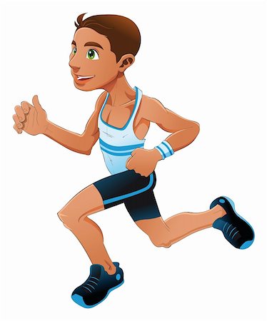 simsearch:400-03994929,k - Runner boy, funny cartoon character Stock Photo - Budget Royalty-Free & Subscription, Code: 400-04131151