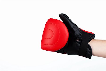 isolierte Studioaufnahme eines Mannes tragen Boxhandschuhe Stockbilder - Microstock & Abonnement, Bildnummer: 400-04131311