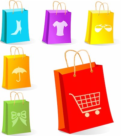 shopping bag vector - Shopping bags illustration for sales concepts and ideas.   Main elements are on separate layers Stock Photo - Budget Royalty-Free & Subscription, Code: 400-04131858