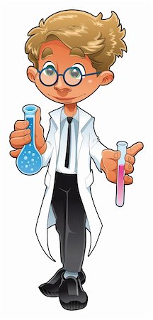 Young chemist, funny cartoon and vector character Foto de stock - Super Valor sin royalties y Suscripción, Código: 400-04132190