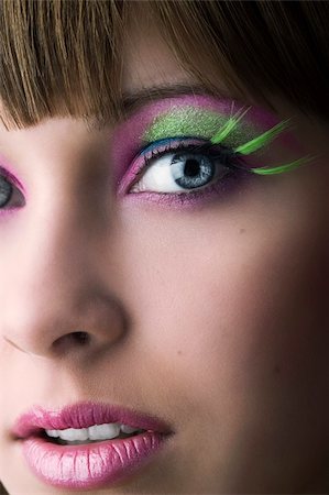 simsearch:400-04552932,k - close up on face of beautiful girl with green long eyelashes Stock Photo - Budget Royalty-Free & Subscription, Code: 400-04132210