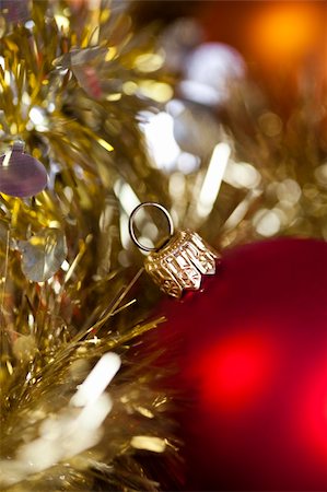 round ornament hanging of a tree - Photography of baubles connected with Christmas time and Christmas tree. Stock Photo - Budget Royalty-Free & Subscription, Code: 400-04132251