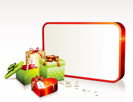 simsearch:400-04132394,k - threedimensional vector sign, gift boxes and star-shaped golden confetti Stock Photo - Budget Royalty-Free & Subscription, Code: 400-04132394