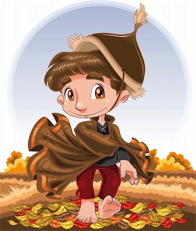 Autumn Character, cartoon and vector character Stock Photo - Budget Royalty-Free & Subscription, Code: 400-04132418