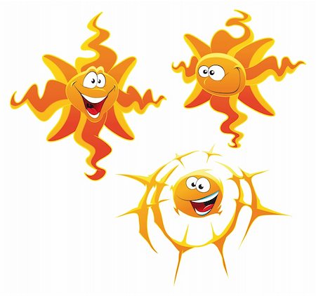 simsearch:400-04145410,k - Types of cartoon Sun. Vector characters Stock Photo - Budget Royalty-Free & Subscription, Code: 400-04132488