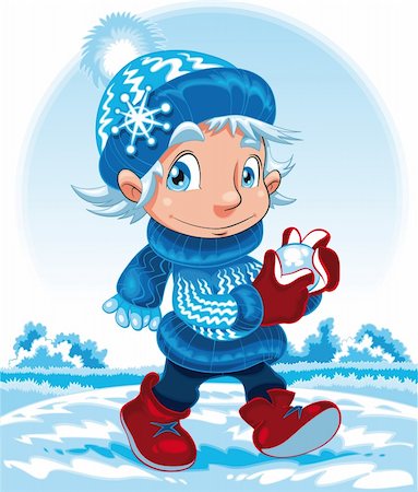 simsearch:400-06063102,k - Winter. Cartoon and vector character Fotografie stock - Microstock e Abbonamento, Codice: 400-04132518