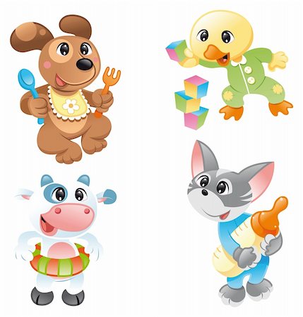 Little pets, cartoon and vector characters Stock Photo - Budget Royalty-Free & Subscription, Code: 400-04132524