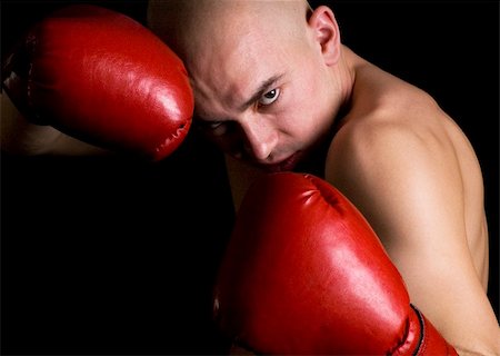 simsearch:400-04599868,k - Portrait of the boxer on a black background. Foto de stock - Super Valor sin royalties y Suscripción, Código: 400-04133011