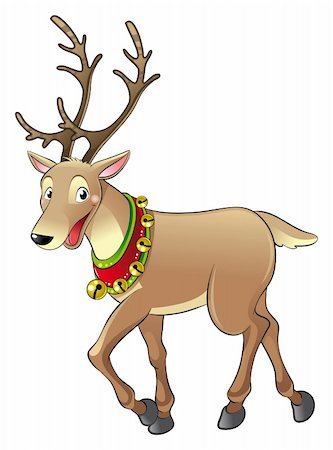 rudolf - Reindeer for Christmas, cartoon and vector character Fotografie stock - Microstock e Abbonamento, Codice: 400-04133059