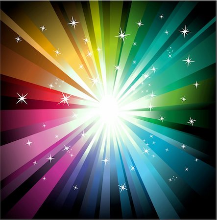 simsearch:400-04635516,k - Magic Lights Explosion with a lot of colors and stars Stock Photo - Budget Royalty-Free & Subscription, Code: 400-04133113