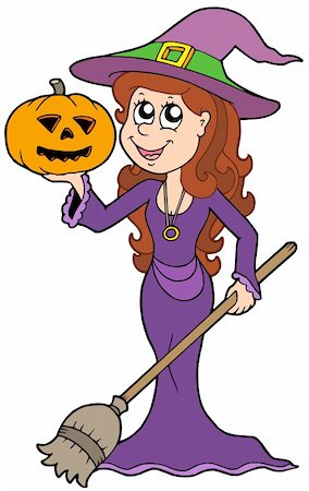simsearch:400-04133143,k - Halloween girl wizard - vector illustration. Stock Photo - Budget Royalty-Free & Subscription, Code: 400-04133128